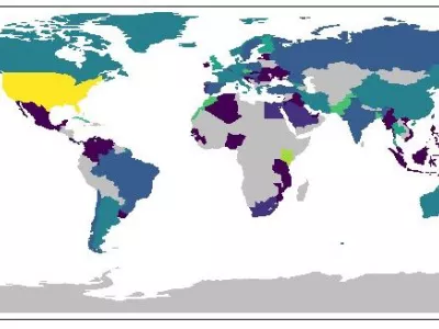 World Map showing countries based on referential entitlement